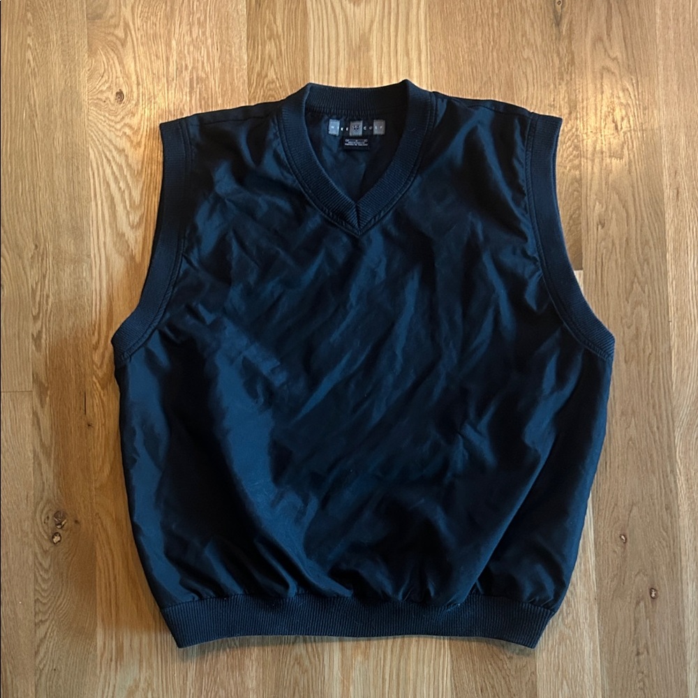 Vintage Nike Men's V-Neck Golf Black Sweater Vest